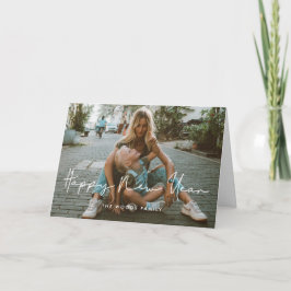 Minimalistisches handgeschriebenes Happy New Year  Feiertagskarte