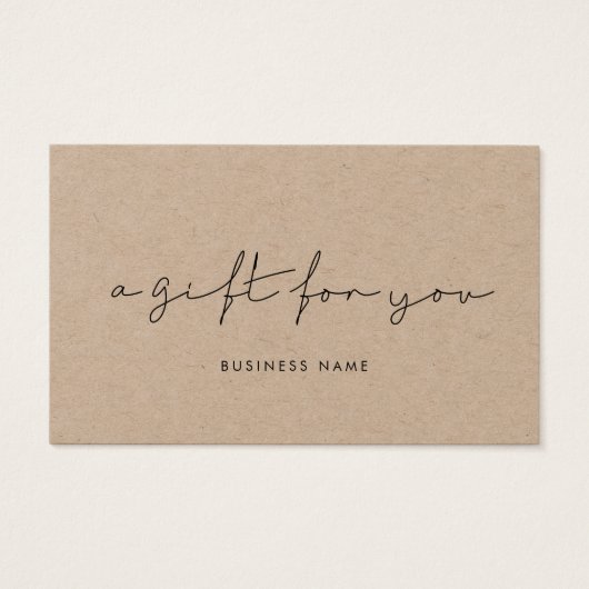 Minimalistisches handgeschriebenes Kraftgeschenk (Vorderseite)