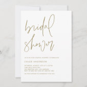 Minimalistisches handgeschriebenes Script-Gold-Bra Einladung (Vorderseite)