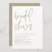 Minimalistisches handgeschriebenes Script-Gold-Bra Einladung (Vorne/Hinten)