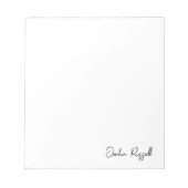 Minimalistisches handgeschriebenes Signaturskript Notizblock (Vorderseite)