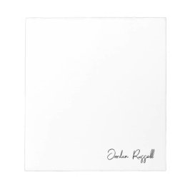 Minimalistisches handgeschriebenes Signaturskript Notizblock