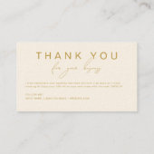 Minimalistisches handgeschriebenes Skript Beige Vi Visitenkarte (Rückseite)