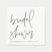 Minimalistisches, handgeschriebenes Skript-Brautpa Serviette (Vorderseite)