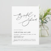 Minimalistisches handgeschriebenes Skript-Brautpar Einladung (Stehend Vorderseite)