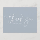 Minimalistisches handgeschriebenes Skript Dusty Bl Postkarte (Vorderseite)