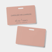 Minimalistisches handgeschriebenes Skript Dusty-Ro Ausweis (Vorder- & Rückseite)