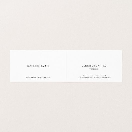 Minimalistisches handgeschriebenes Skript Einfach  Visitenkarten (Innenseite Aufgefaltet)