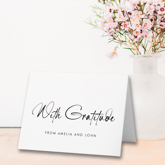 Minimalistisches handgeschriebenes Skript-Foto Dankeskarte