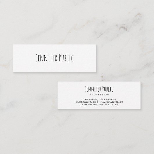 Minimalistisches handgeschriebenes Skript-moderne Mini Visitenkarte (Vorne/Hinten)