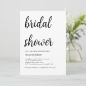 Minimalistisches handgeschriebenes Skript Weißes B Einladung (Stehend Vorderseite)