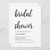 Minimalistisches handgeschriebenes Skript Weißes B Einladung (Vorne/Hinten)