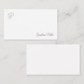 Minimalistisches handgeschriebenes Skriptmonogramm Mitteilungskarte (Vorne/Hinten)