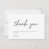 Minimalistisches handgeschriebenes Skriptschwarzes Dankeskarte (Vorderseite)