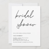 Minimalistisches handgeschriebenes Skriptschwarzes Einladung (Vorderseite)