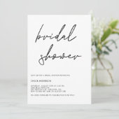 Minimalistisches handgeschriebenes Skriptschwarzes Einladung (Stehend Vorderseite)