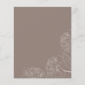 Minimalistisches handgezeichnet Peonies-Brautparty (Rückseite)
