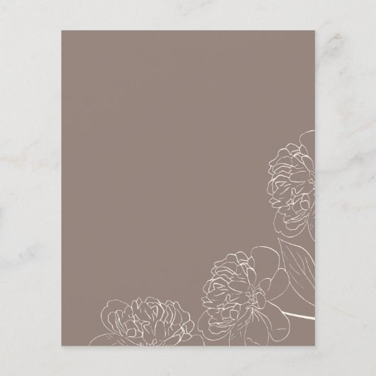 Minimalistisches handgezeichnet Peonies-Brautparty (Rückseite)