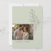 Minimalistisches handgezeichnetes Eukalyptus-Blätt Einladung (Rückseite)