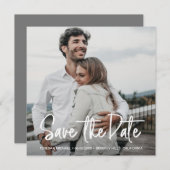 Minimalistisches Handschrift-Save the Date Foto (Vorne/Hinten)