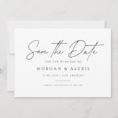 Minimalistisches Handschriftzeichen Save The Date (Vorderseite)
