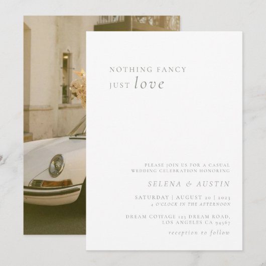 Minimalistisches Handscript Nichts Extravagant nur Einladung (Vorne/Hinten)