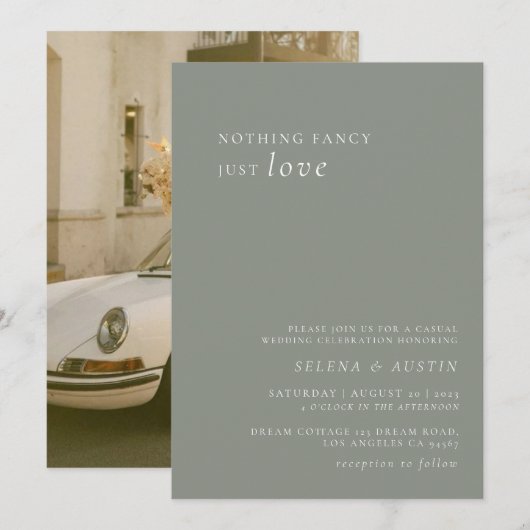 Minimalistisches Handscript Nichts Extravagant nur Einladung (Vorne/Hinten)