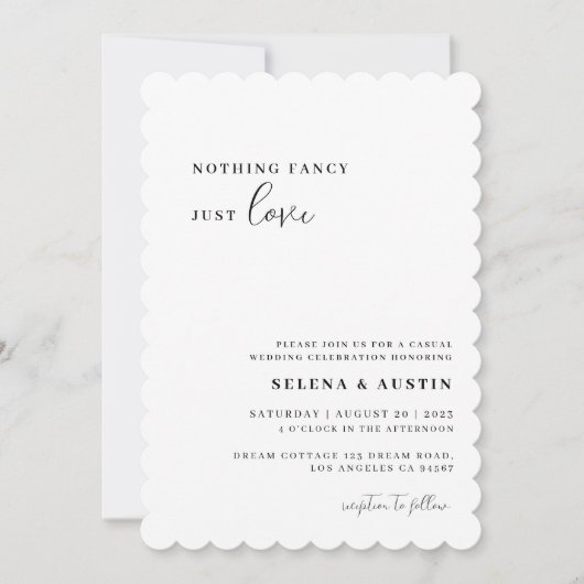 Minimalistisches Handscript Nichts Extravagant nur Einladung (Vorderseite)