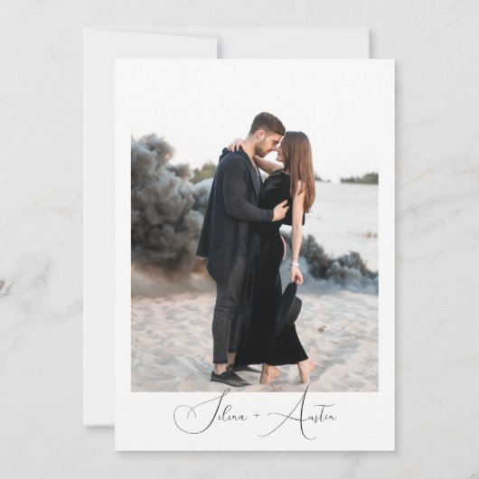 Minimalistisches Handscript Nichts Extravagant nur Einladung (Rückseite)