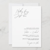 Minimalistisches Handscript Nichts Extravagant nur Einladung (Vorderseite)