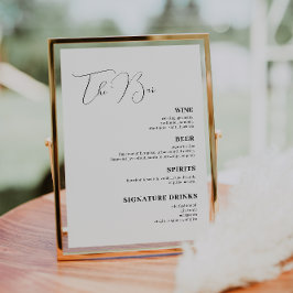 Minimalistisches Handskript-Menü für Hochzeiten un Poster