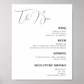 Minimalistisches Handskript-Menü für Hochzeiten un Poster (Vorne)