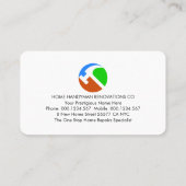 Minimalistisches Handwerker-Tools-Icon Visitenkarte (Rückseite)