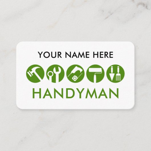 Minimalistisches Handwerker-Tools-Symbol Visitenkarte (Vorderseite)