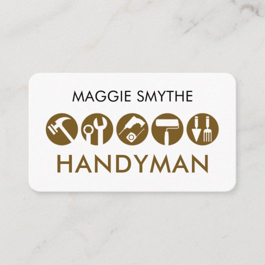 Minimalistisches Handwerker-Tools-Symbol Visitenkarte (Vorderseite)