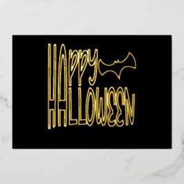 Minimalistisches "Happy Halloween" Bat Design in F Folieneinladung