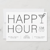 Minimalistisches Happy-Hour-Kundenbewertungsgeschä Einladung (Vorderseite)