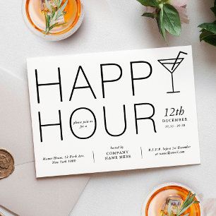 Minimalistisches Happy-Hour-Kundenbewertungsgeschä Einladung