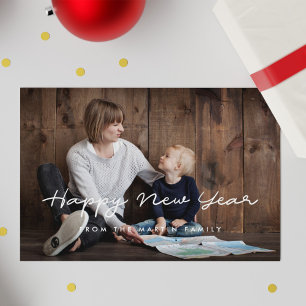 Minimalistisches Happy New Year Foto Feiertagskarte