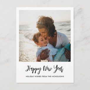 Minimalistisches Happy New Year Modernes Script Fo Feiertagspostkarte