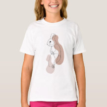 Minimalistisches Hasen-Linienkunst-T-Shirt