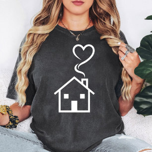 Minimalistisches Haus mit Herzrauch T-Shirt