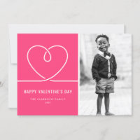 Minimalistisches Heart Hot Pink Valentine's Day Fo