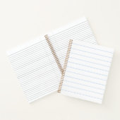 Minimalistisches, hellblau-weiß gestreiftes Muster Notizblock (Innenseite)