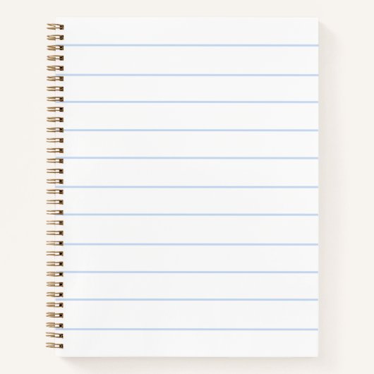 Minimalistisches, hellblau-weiß gestreiftes Muster Notizblock (Vorderseite)
