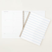 Minimalistisches, hellblau-weiß gestreiftes Muster Planer (Anzeige)
