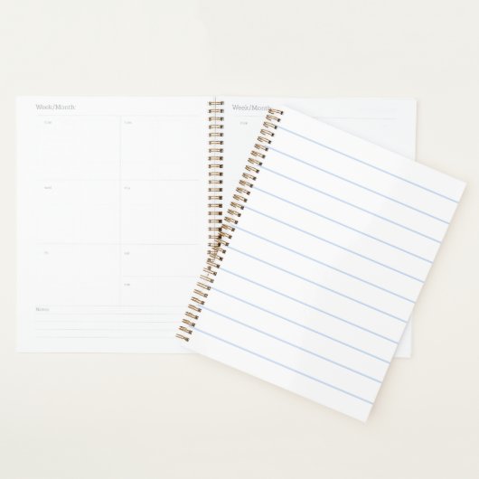 Minimalistisches, hellblau-weiß gestreiftes Muster Planer (Anzeige)