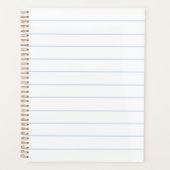 Minimalistisches, hellblau-weiß gestreiftes Muster Planer (Vorderseite)