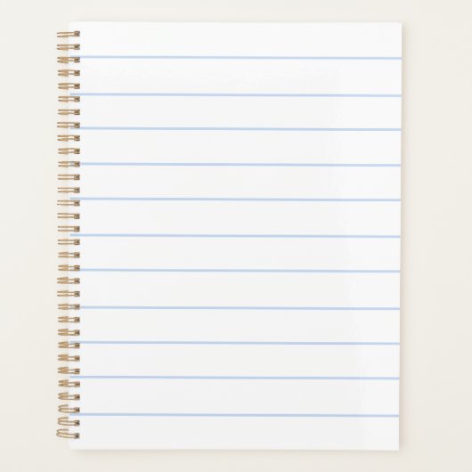 Minimalistisches, hellblau-weiß gestreiftes Muster Planer (Vorderseite)