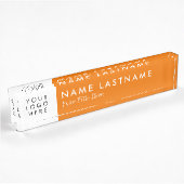 Minimalistisches, helles Orange Logo Namensplakette